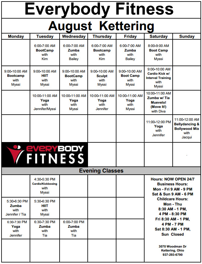 EveryBody Fitness Gym Dayton Ohio 9372936790 FREE 7Day Fitness